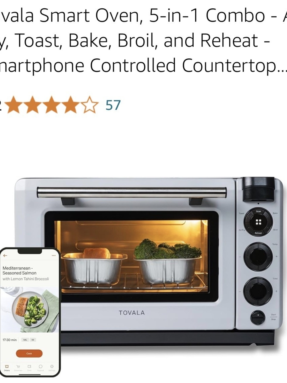 Tovala Smart Oven 5-in-1 Combo is light gray.